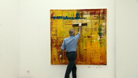 Artist Gerhard Richter at work, as seen in Corinna BelzÕs docume
