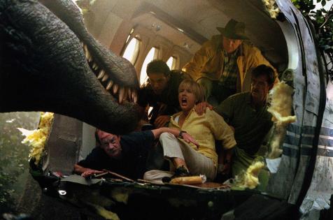 Jurassic Park III - (from top, L-to-R) Sam Neill, Alessandro Nivola, Téa Leoni, William H. Macy, Michael Jeter